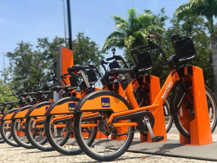 Bicicletas públicas en Río de Janeiro.